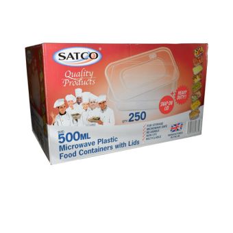 Satco 500ml Microwave P C with Lids-1x25003